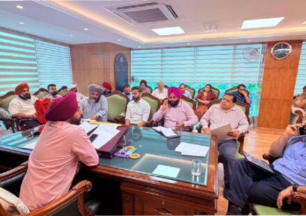 Mayor Sarabjeet Singh Samana meeting well-wishers and residents at his office in SAS Nagar Mohali while listening to their civic concerns