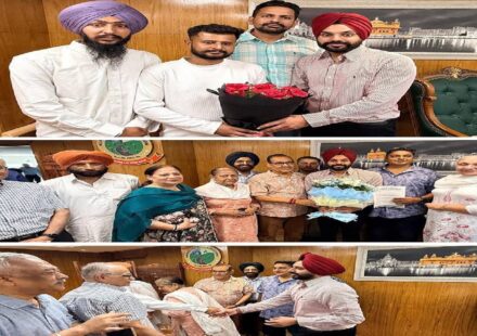 Mayor Sarabjeet Singh Samana meets well-wishers and community members at his office in SAS Nagar Mohali