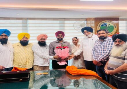 Mayor Sarabjeet Singh Samana meets respected community members and well-wishers at his office in SAS Nagar Mohali after being elected Mayor
