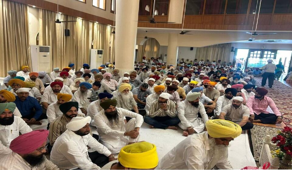 Mayor Sarabjeet Singh Samana attends the thanksgiving Path organised by Ward 33 Councillor Bibi Gurpreet Kaur Ji at a Gurdwara Sahib in Mohali