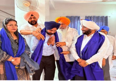 Mayor Sarabjeet Singh Samana attends the thanksgiving Path organised for Ward No. 5 Councillor Bibi Arvinder Kaur Ji at a Gurdwara Sahib in Mohali