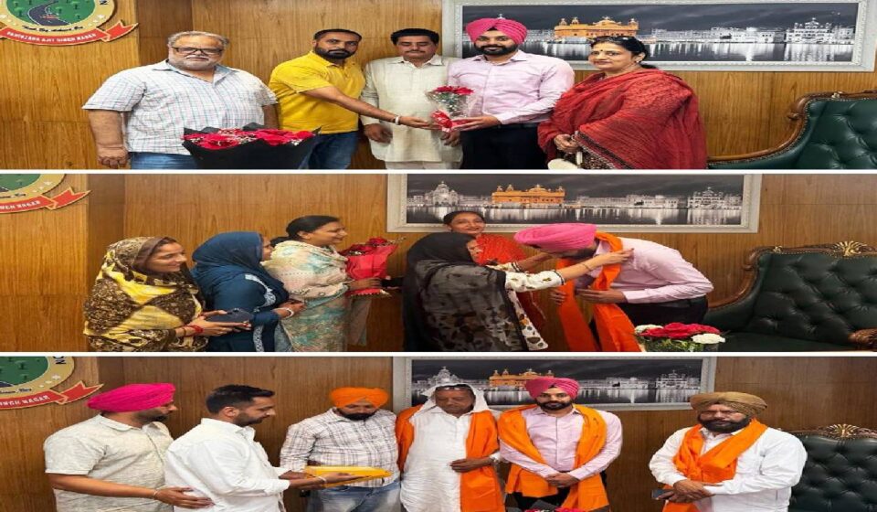 Mayor Sarabjeet Singh Samana meets community members, workers, volunteers, and residents at the Municipal Corporation office in SAS Nagar Mohali.