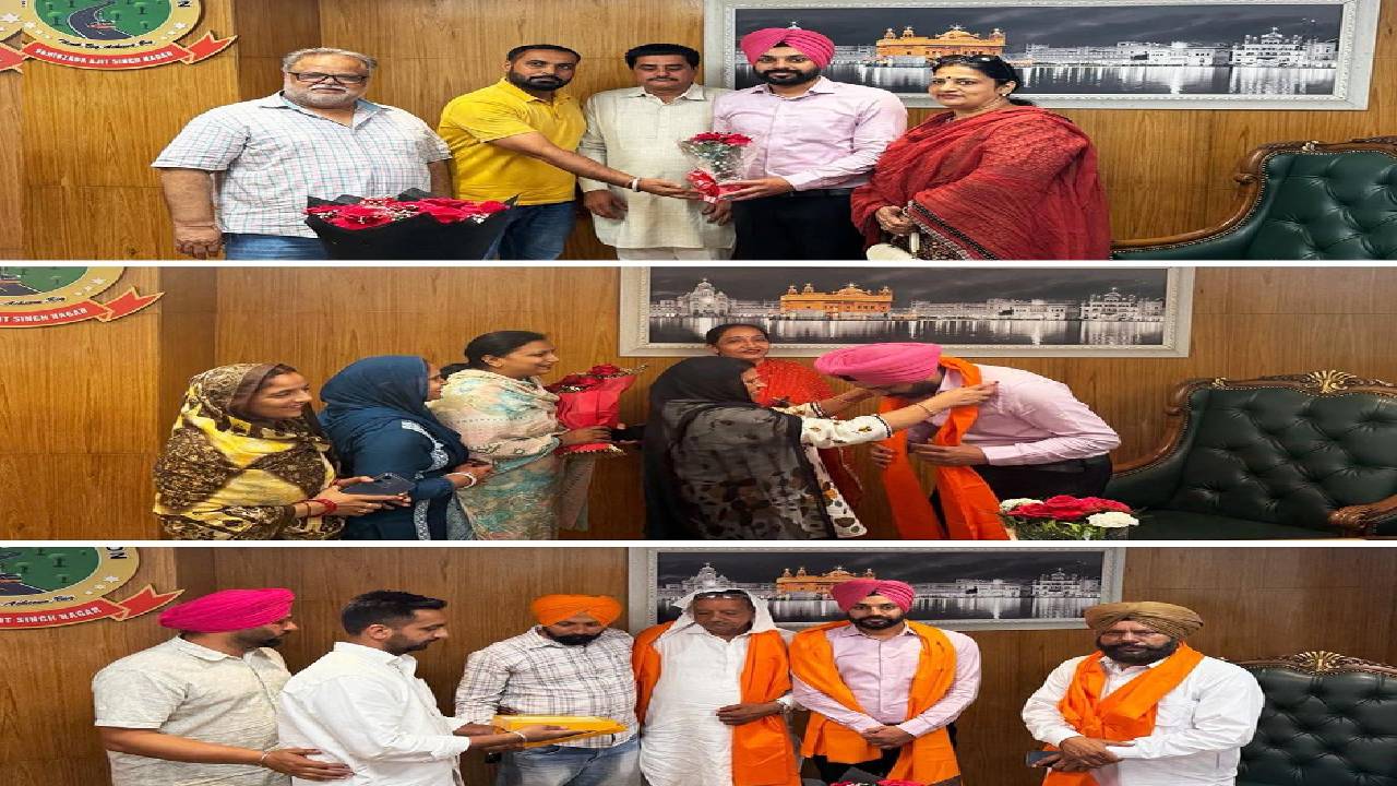Mayor Sarabjeet Singh Samana meets community members, workers, volunteers, and residents at the Municipal Corporation office in SAS Nagar Mohali.