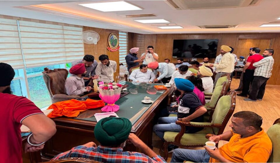 Mayor Sarabjeet Singh Samana receives congratulations from respected citizens and well-wishers at his office in SAS Nagar Mohali after being elected Mayor.