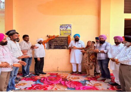 MLA Kulwant Singh and MP Malwinder Singh Kang inaugurating solar LED street lights in Landran village, SAS Nagar Mohali, to improve public safety