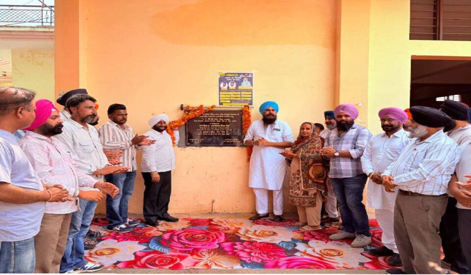 MLA Kulwant Singh and MP Malwinder Singh Kang inaugurating solar LED street lights in Landran village, SAS Nagar Mohali, to improve public safety