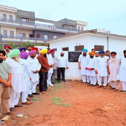 MLA Kulwant Singh and MP Malwinder Singh Kang inaugurating solar LED street lights in Pato village, SAS Nagar Mohali, to strengthen rural safety