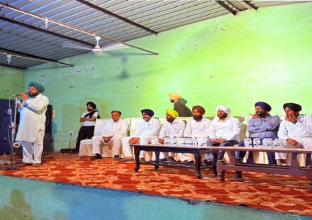 MLA Kulwant Singh inaugurating a newly constructed village gym during a Lok Milni programme in Dhelpur village, SAS Nagar Mohali