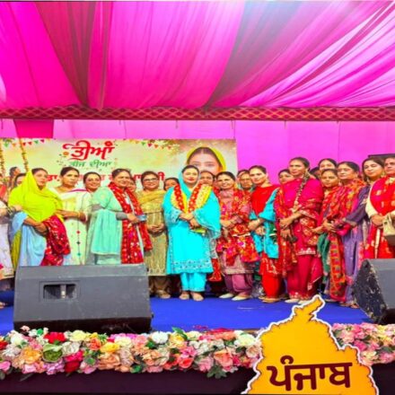 Dr Gurpreet Kaur Mann attends the Teej celebration at Sector 89 Mohali as chief guest.