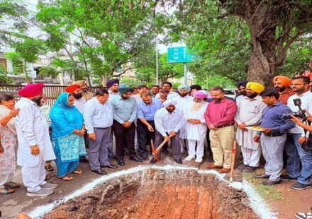 Sewerage infrastructure work underway in Mohali Phase 7.