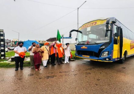 Senior citizens departing from Bakarpur and Jhurheri villages under the Chief Minister Tirath Yatra Scheme in Mohali