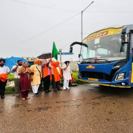 Senior citizens departing from Bakarpur and Jhurheri villages under the Chief Minister Tirath Yatra Scheme in Mohali