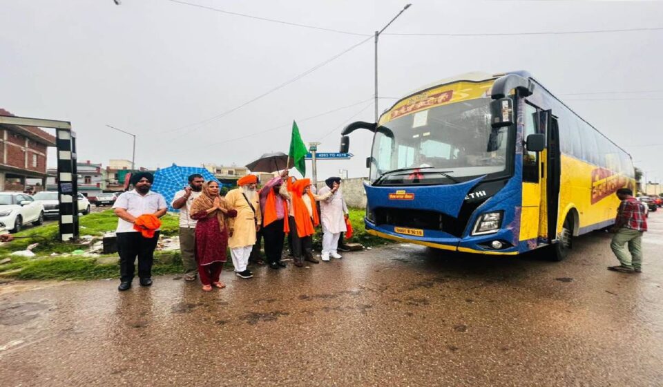 Senior citizens departing from Bakarpur and Jhurheri villages under the Chief Minister Tirath Yatra Scheme in Mohali