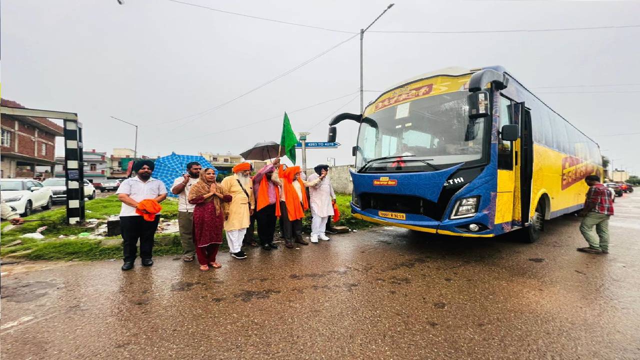 Senior citizens departing from Bakarpur and Jhurheri villages under the Chief Minister Tirath Yatra Scheme in Mohali