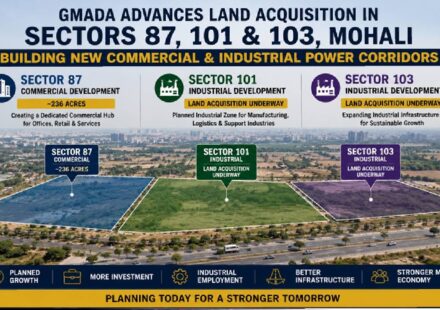 Planned commercial and industrial expansion areas in Mohali's Sectors 87, 101 and 103.