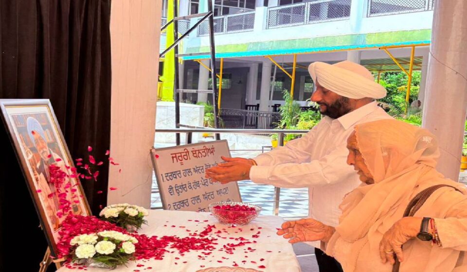 MLA Kulwant Singh attends the Antim Ardas of Shri Dharampal Upashak Ji at Gurdwara Sri Sahibwara Phase 5 Mohali.
