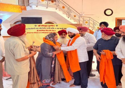 MLA Kulwant Singh attends Kulwinderjeet Kaur's 50th birthday thanksgiving programme at Gurdwara Kalgidhar Singh Sabha in Phase 4 Mohali