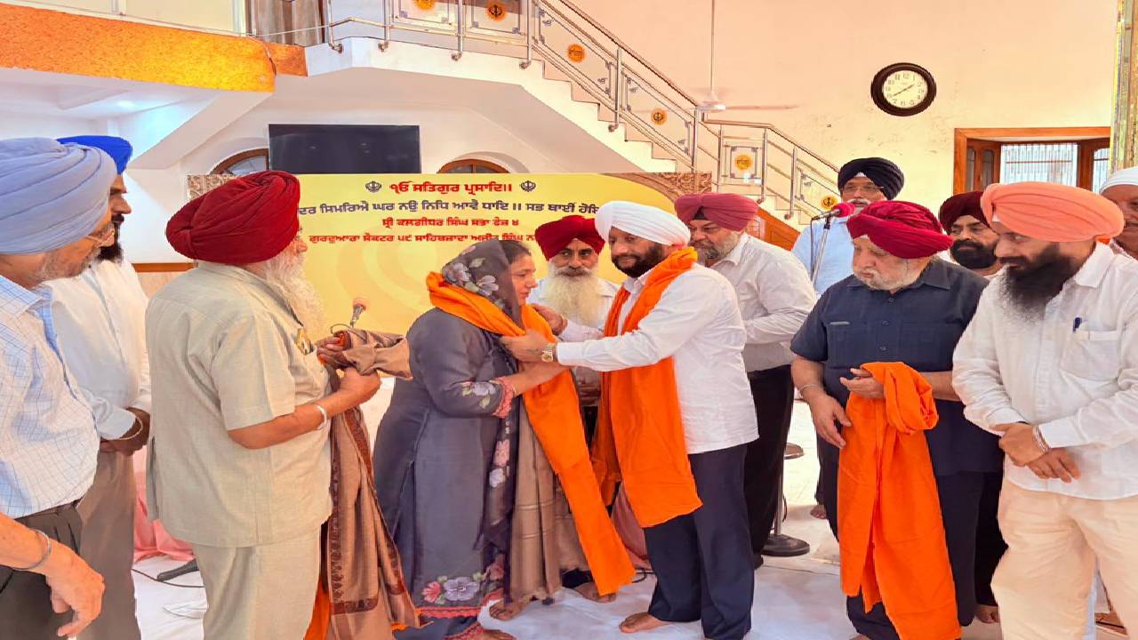 MLA Kulwant Singh attends Kulwinderjeet Kaur's 50th birthday thanksgiving programme at Gurdwara Kalgidhar Singh Sabha in Phase 4 Mohali