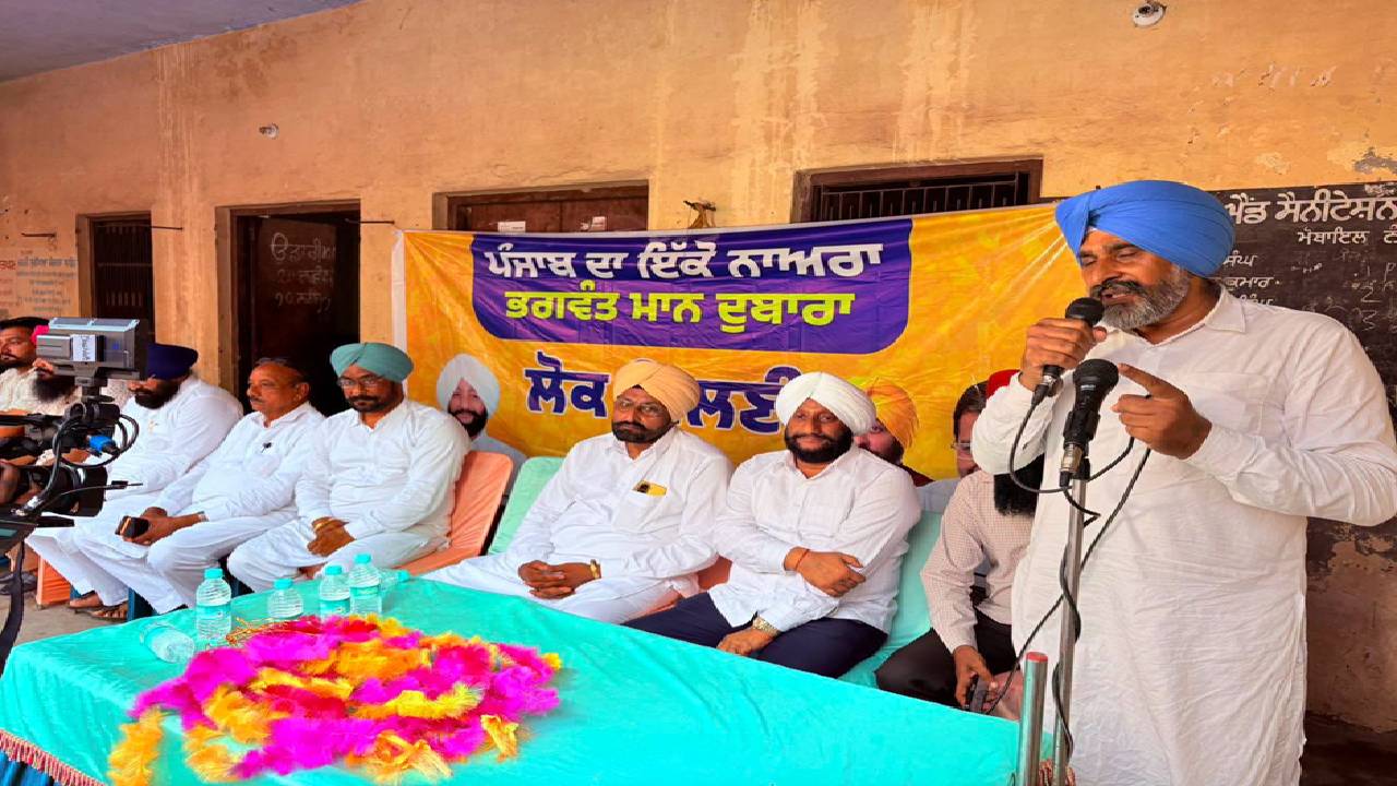 MLA Kulwant Singh interacting with villagers during a Lok Milani programme at Mote Majra in Mohali