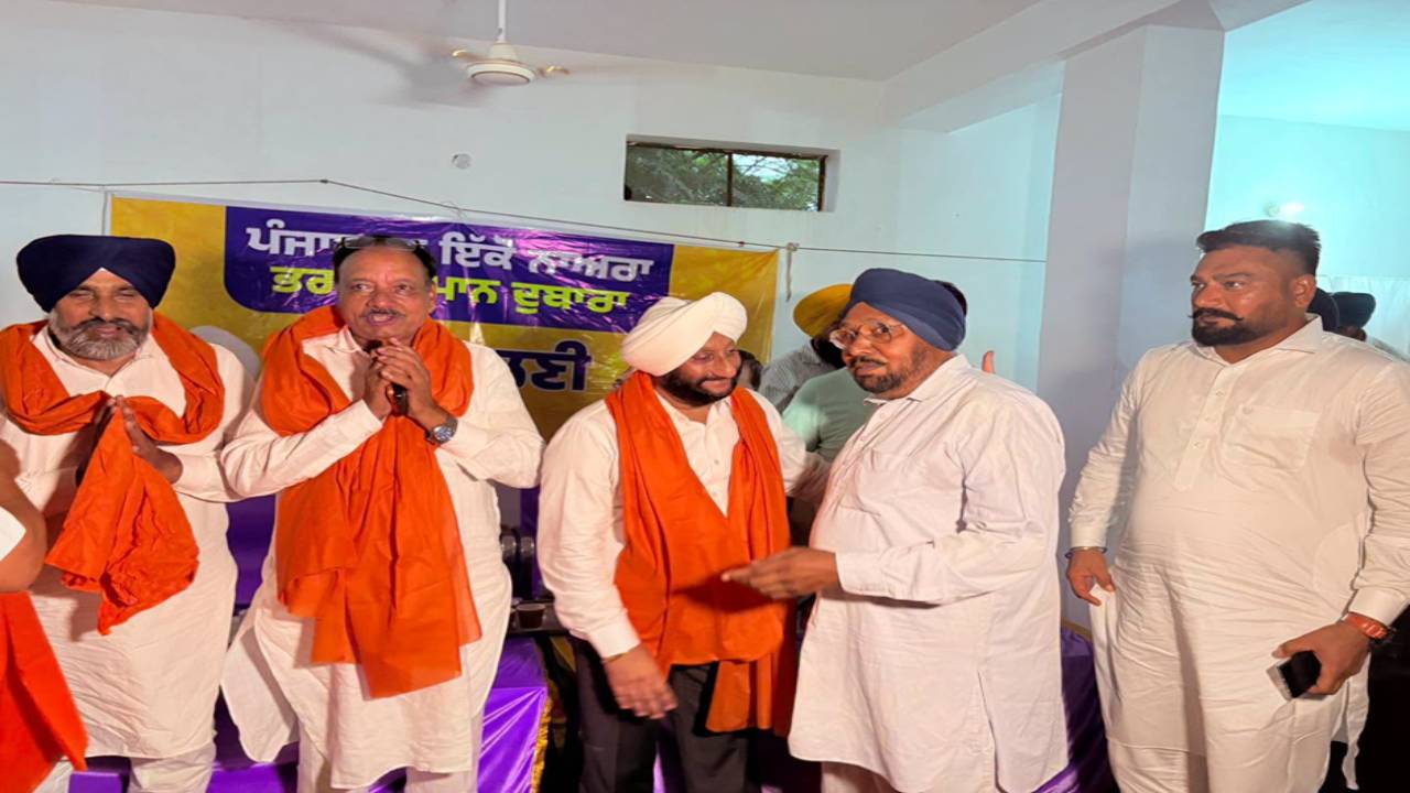 MLA Kulwant Singh interacts with villagers during a Lok Milani programme at Nandiali village in Mohali