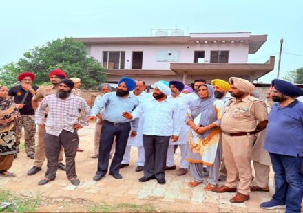 MLA Kulwant Singh interacts with villagers during a Lok Milani programme at Safipur village in Mohali.