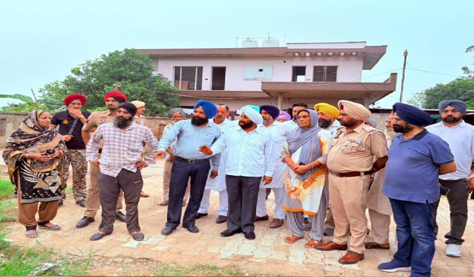 MLA Kulwant Singh interacts with villagers during a Lok Milani programme at Safipur village in Mohali.