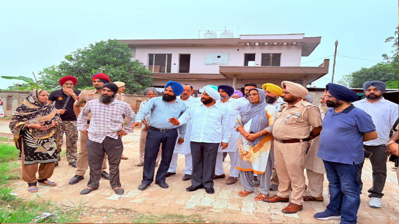 MLA Kulwant Singh interacts with villagers during a Lok Milani programme at Safipur village in Mohali.