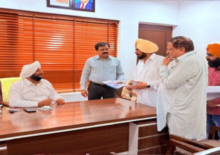 MLA Kulwant Singh meeting residents from different areas of Mohali during a public meeting at his office.