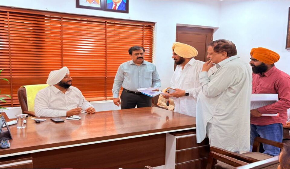 MLA Kulwant Singh meeting residents from different areas of Mohali during a public meeting at his office.