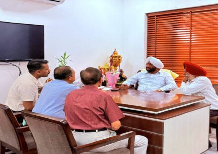 MLA Kulwant Singh meeting residents from different areas of Mohali during a public meeting at his office.