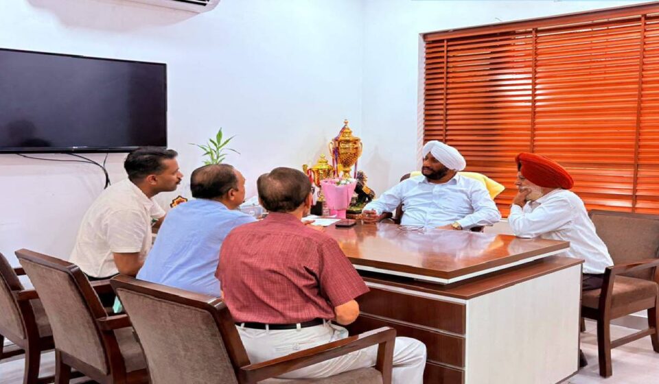 MLA Kulwant Singh meeting residents from different areas of Mohali during a public meeting at his office.