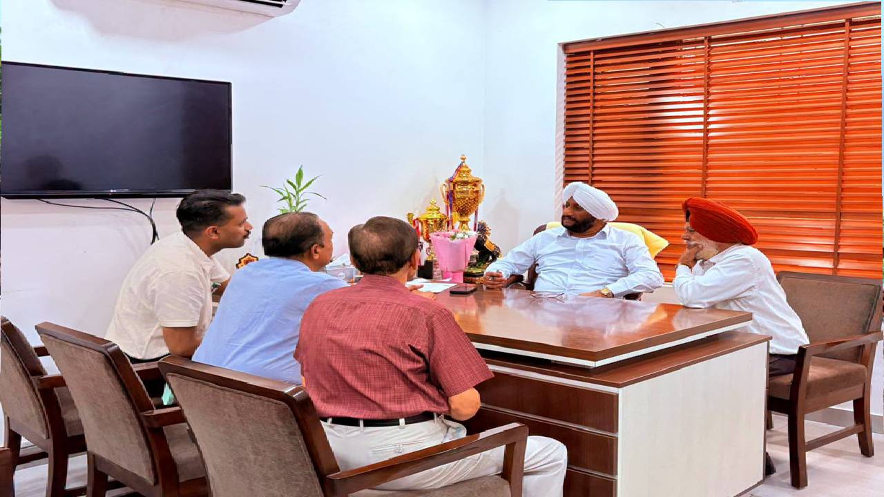 MLA Kulwant Singh meeting residents from different areas of Mohali during a public meeting at his office.