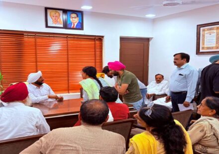 MLA Kulwant Singh meets residents from different areas of Mohali during a public meeting at his office