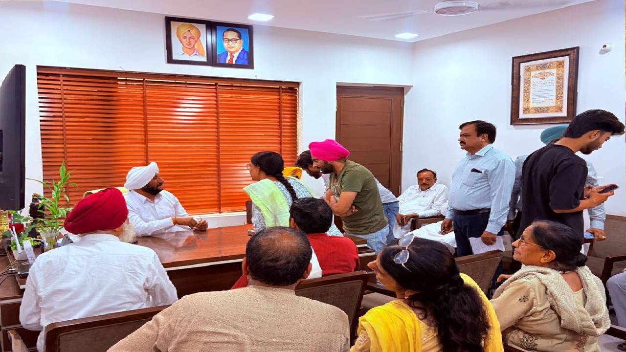 MLA Kulwant Singh meets residents from different areas of Mohali during a public meeting at his office