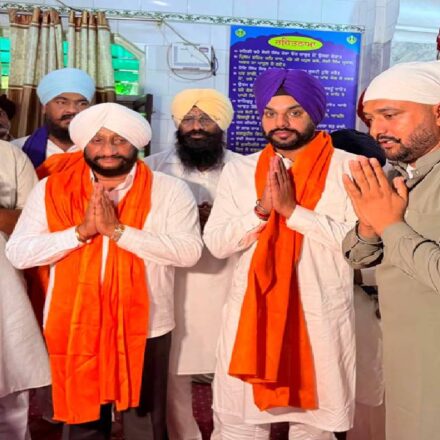 MLA Kulwant Singh participates in a Sukhmani Sahib path and prayer programme at Gurdwara Sahib in Samana Kalan.