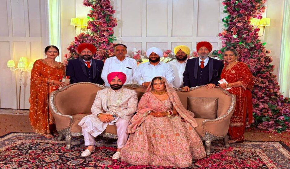 MLA Kulwant Singh attends the wedding celebration of Kuldeep Singh in Rampur Kalan village, Mohali.