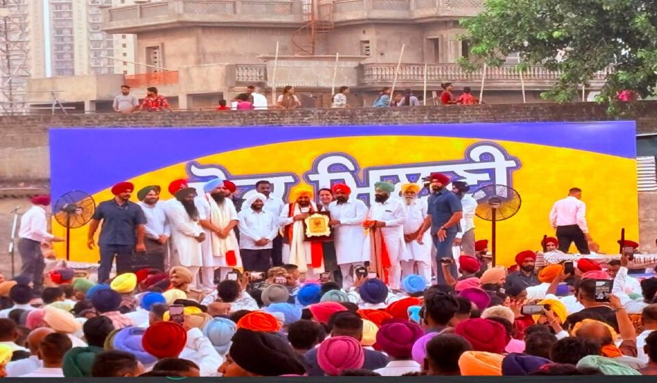 Large gathering of residents at Barmajra village in Mohali to listen to Chief Minister Bhagwant Singh Mann.