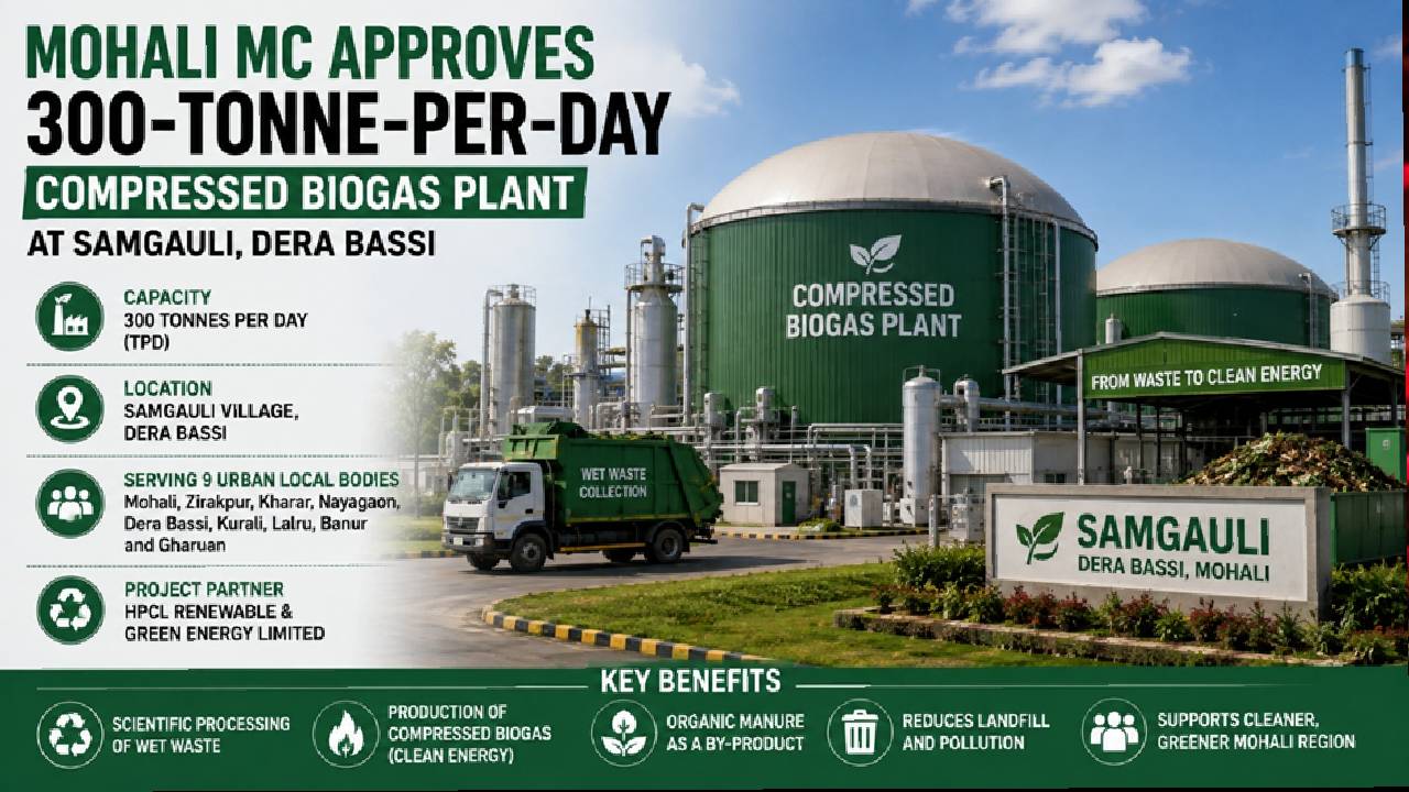 Proposed compressed biogas plant and waste processing facility at Samgauli near Mohali