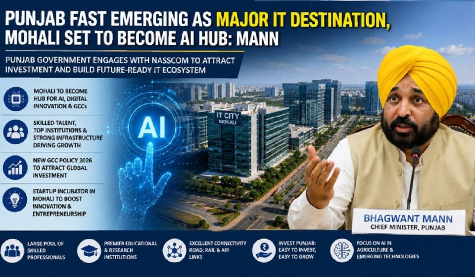 Punjab is stepping up its technology investment push, with CM Bhagwant Mann positioning Mohali as a potential hub for artificial intelligence, digital innovation and Global Capability Centres