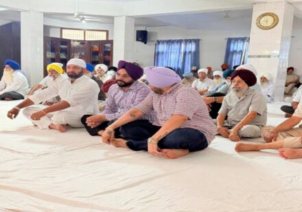 Mayor Sarabjeet Singh Samana attends the Antim Ardas of Sardarni Avtar Kaur Bhalla Ji at Gurdwara Sahib in Phase 2 Mohali and offers condolences to the family