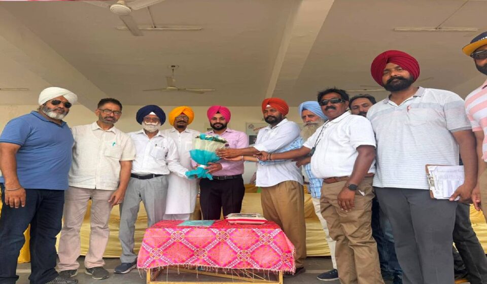 Mayor Sarabjeet Singh Samana addresses athletes during the 21st District Athletics Championship at Government College Phase 6, Mohali