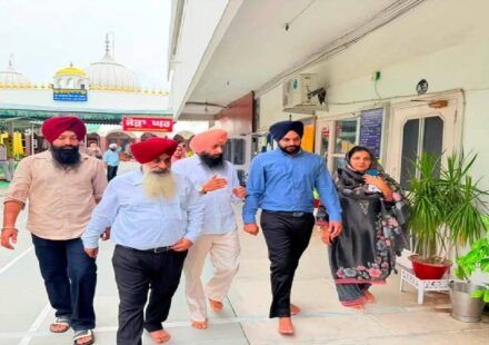 Mayor Sarabjeet Singh Samana attends the 50th birthday celebration of Kulwinderjit Kaur Ji at Gurdwara Sri Kalgidhar Singh Sabha, Phase 4, Mohali