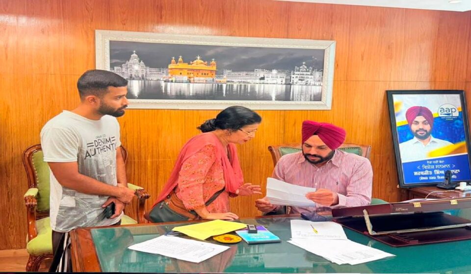 Mayor Sarabjeet Singh Samana meets residents from different areas of Mohali at his office and listens to their local civic concerns.