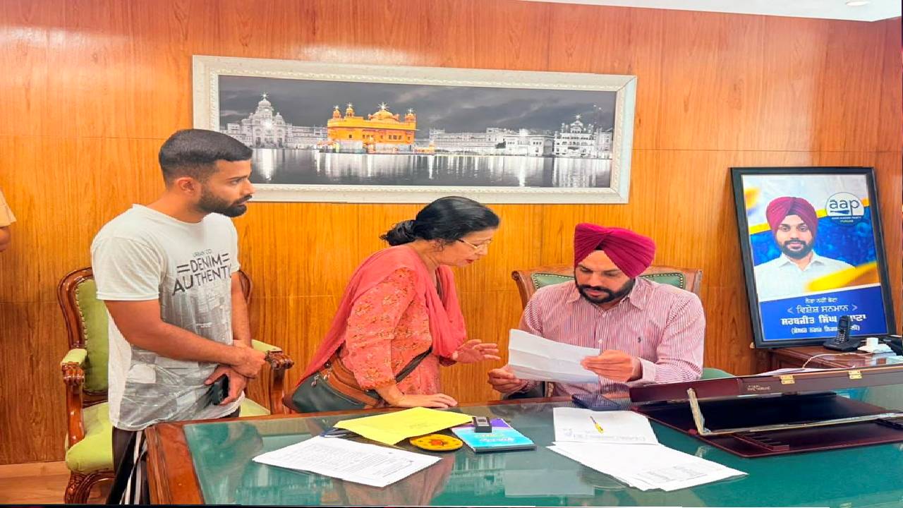 Mayor Sarabjeet Singh Samana meets residents from different areas of Mohali at his office and listens to their local civic concerns.