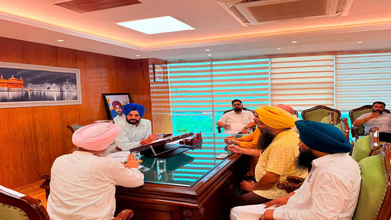 Mayor Sarabjeet Singh Samana meets residents from different parts of SAS Nagar Mohali at his office to hear civic concerns and public grievances