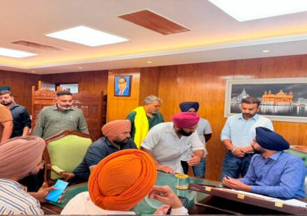 Mayor Sarabjeet Singh Samana meets residents from different areas of SAS Nagar Mohali at his office to hear civic concerns and public grievances