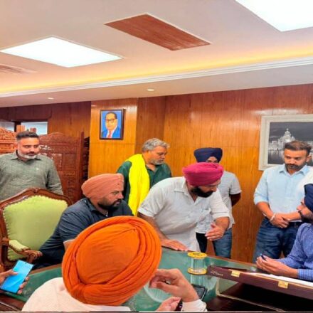 Mayor Sarabjeet Singh Samana meets residents from different areas of SAS Nagar Mohali at his office to hear civic concerns and public grievances