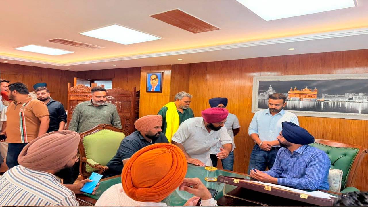 Mayor Sarabjeet Singh Samana meets residents from different areas of SAS Nagar Mohali at his office to hear civic concerns and public grievances