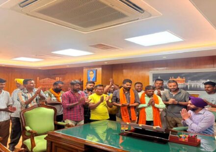 Mayor Sarabjeet Singh Samana meets residents from different areas of SAS Nagar Mohali at his office to hear civic concerns and public grievances