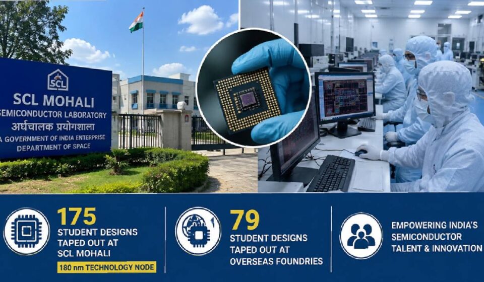 Semi-Conductor Laboratory campus in Mohali representing India's semiconductor chip design and fabrication ecosystem.